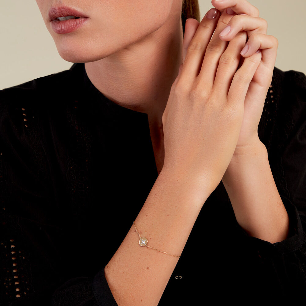 Bracelet Titus Or Jaune Diamant - Bracelets Medailles Femme | Marc Orian