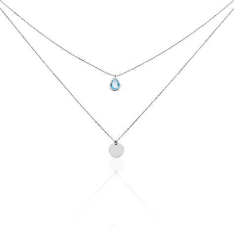 Collier Valerienne Or Blanc Topaze - Colliers multirangs Femme | Marc Orian