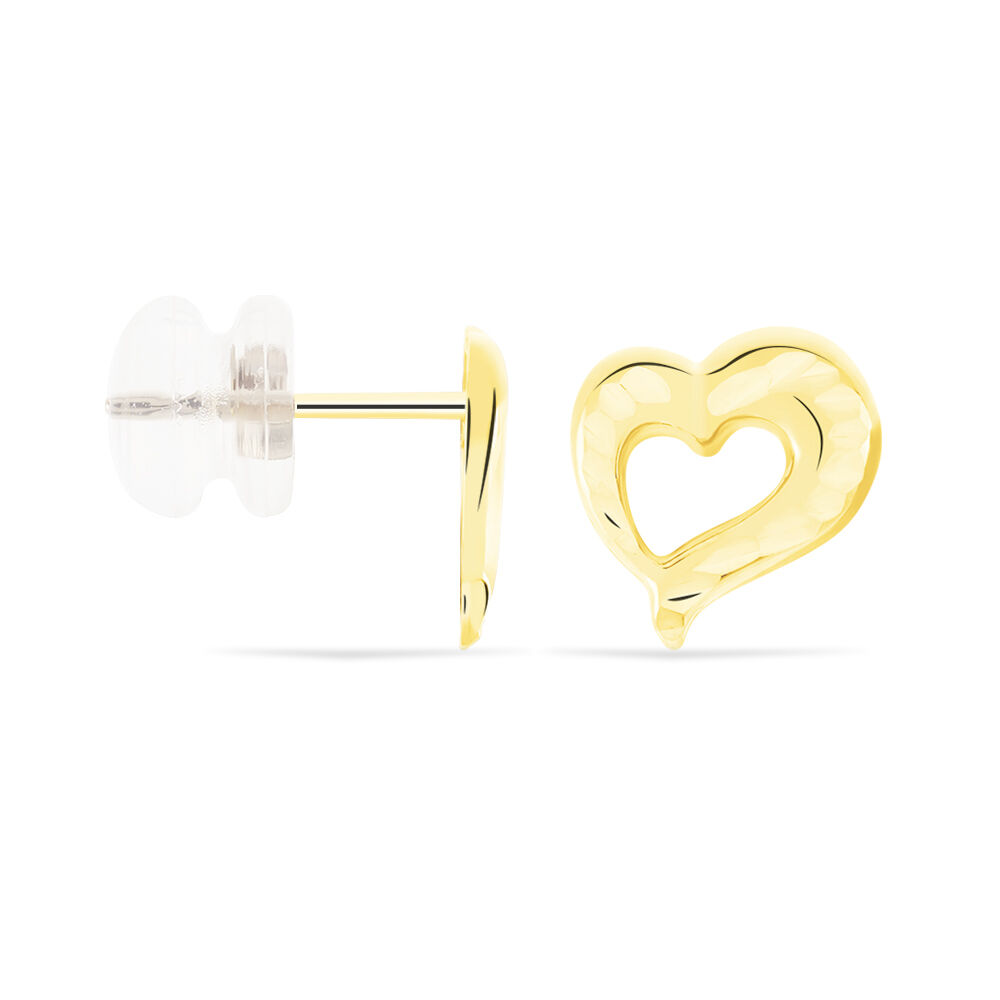 Boucles D'oreilles Puces Anne-maudae Coeurs Or Jaune - Puces Femme | Marc Orian