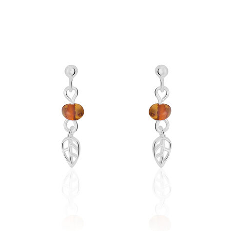 Boucles D'oreilles Pendantes Nolana Argent Blanc Ambre - Pendantes Femme | Marc Orian