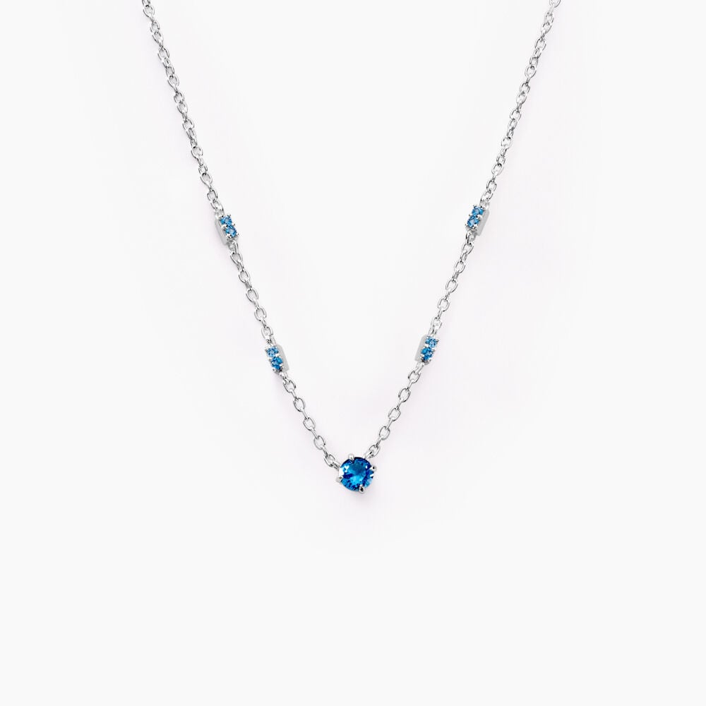 Collier Gemmie Argent Blanc Oxyde De Zirconium - Colliers avec pierres Femme | Marc Orian