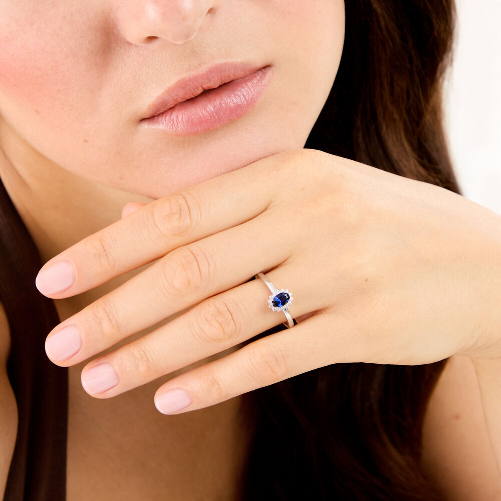 Bague Liz Argent Blanc Pierre De Synthese Oxyde De Zirconium - Bijoux fantaisie Femme | Marc Orian