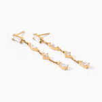 Boucles D'Oreilles Pendantes Scintillante Plaque Or Jaune Oxyde De Zirconium - Pendantes Femme | Marc Orian