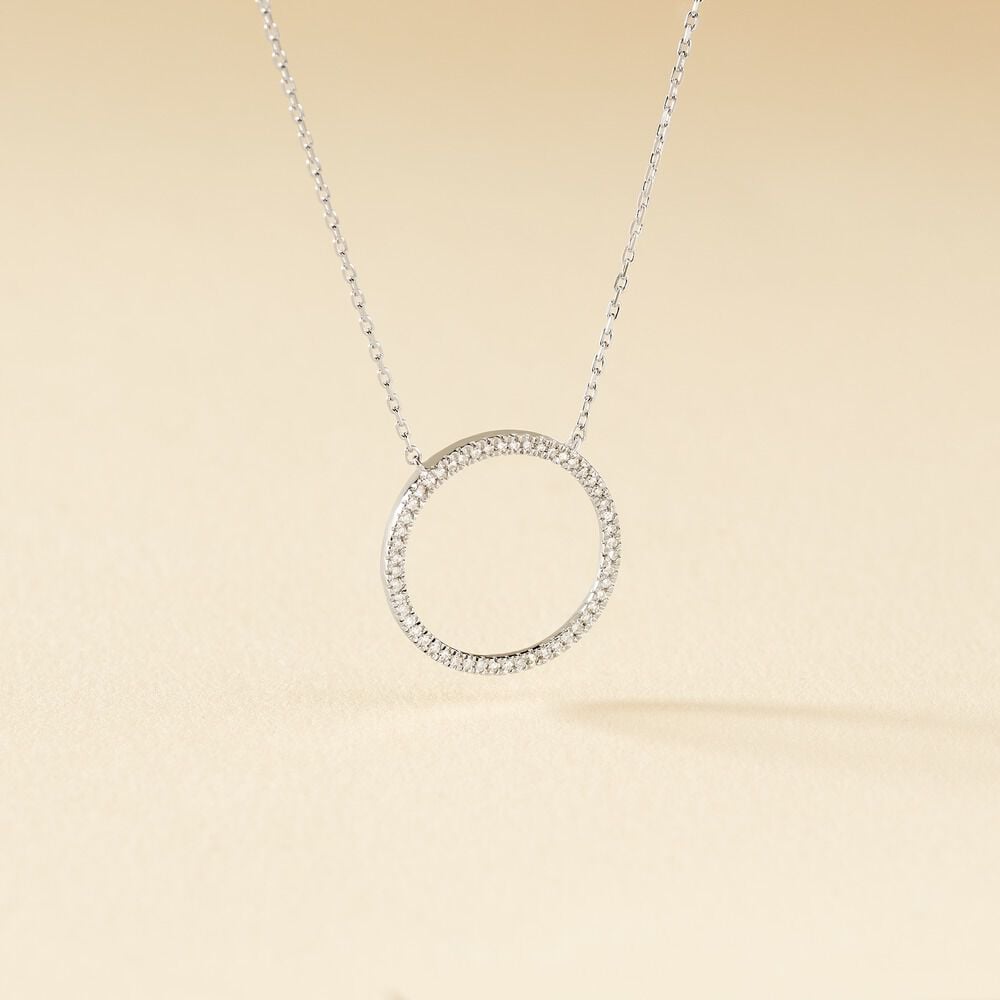 Collier Amene Or Blanc Diamant - Colliers avec pierres Femme | Marc Orian