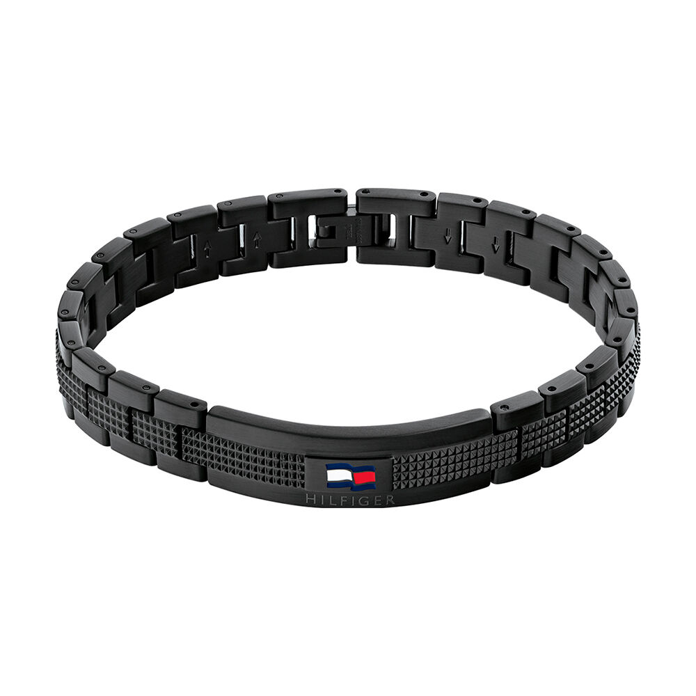 Bracelet Tommy Hilfiger Nelson Acier Noir - Bracelets cha&icirc;nes Homme | Marc Orian