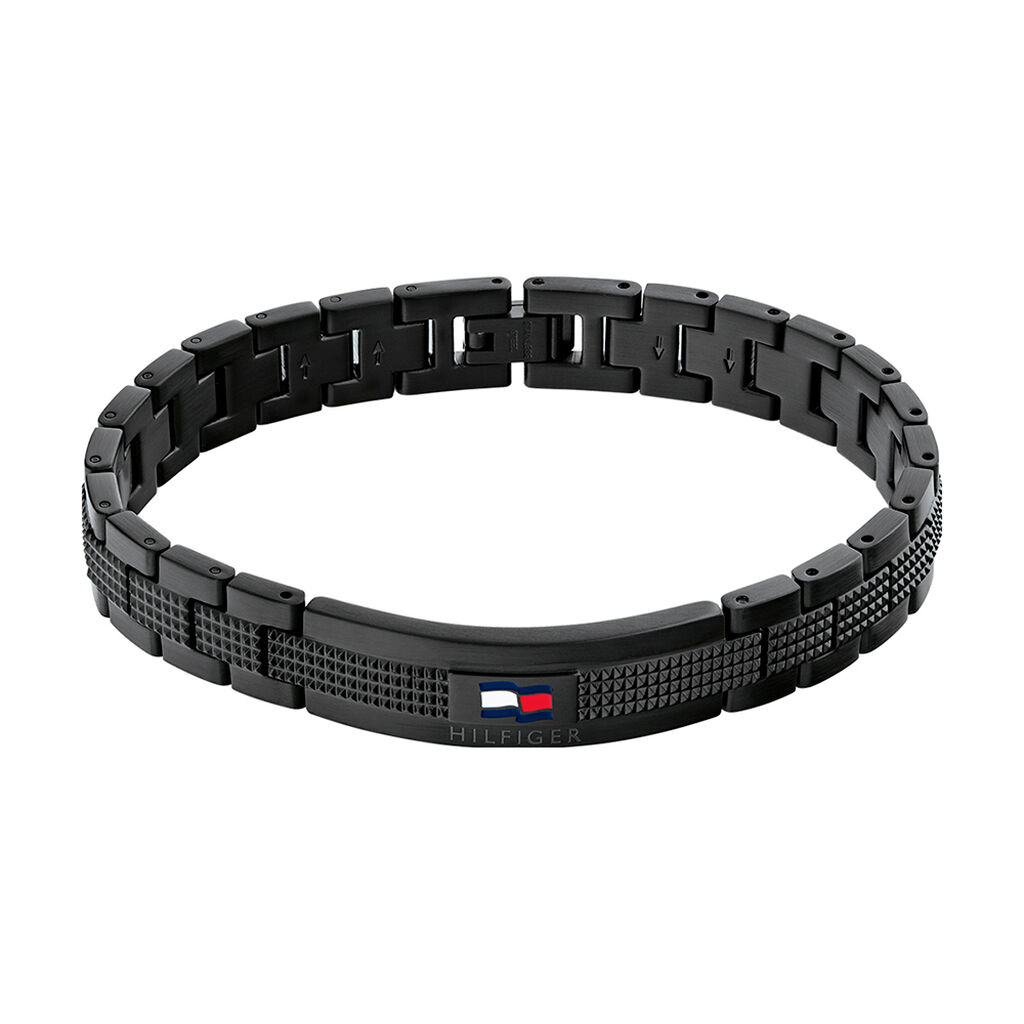 Bracelet Tommy Hilfiger Nelson Acier Noir - Bracelets cha&icirc;nes Homme | Marc Orian