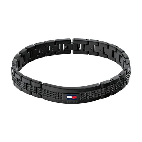 Bracelet Tommy Hilfiger Nelson Acier Noir - Bracelets cha&icirc;nes Homme | Marc Orian