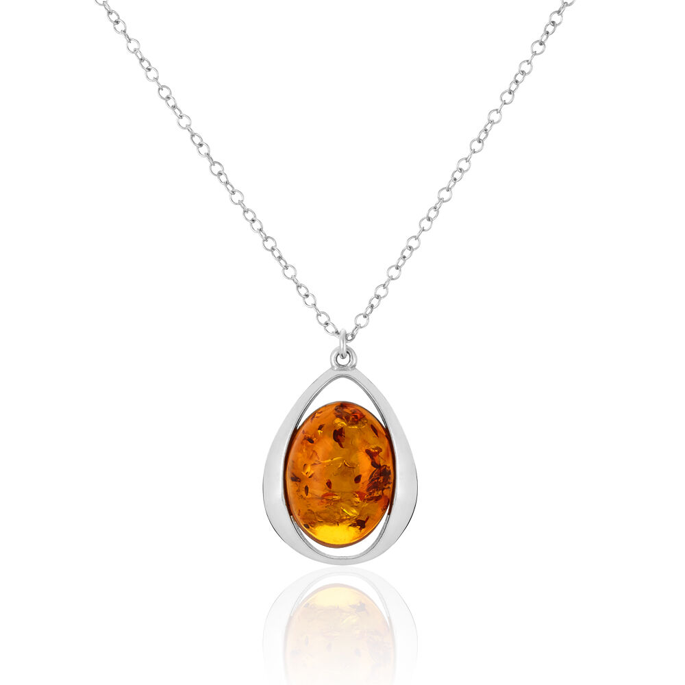 Collier Clemmy Argent Blanc Ambre - Colliers avec pierres Femme | Marc Orian