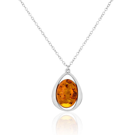 Collier Clemmy Argent Blanc Ambre - Colliers avec pierres Femme | Marc Orian