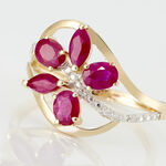 Bague Orchidee Or Bicolore Rubis Diamant - Bagues vintage Femme | Marc Orian