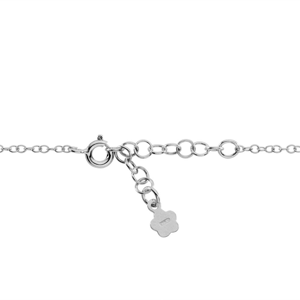 Bracelet Dream Catcher Argent Blanc Pierre De Synthese - Bracelets chaînes Femme | Marc Orian