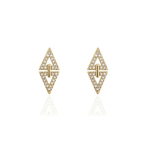 Boucles D'oreilles Izia Plaqué Or Jaune Oxydes De Zirconium - Puces Femme | Marc Orian