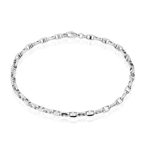 Bracelet Carlo Maille Marine Ronde Or Blanc - Bracelets mailles Homme | Marc Orian