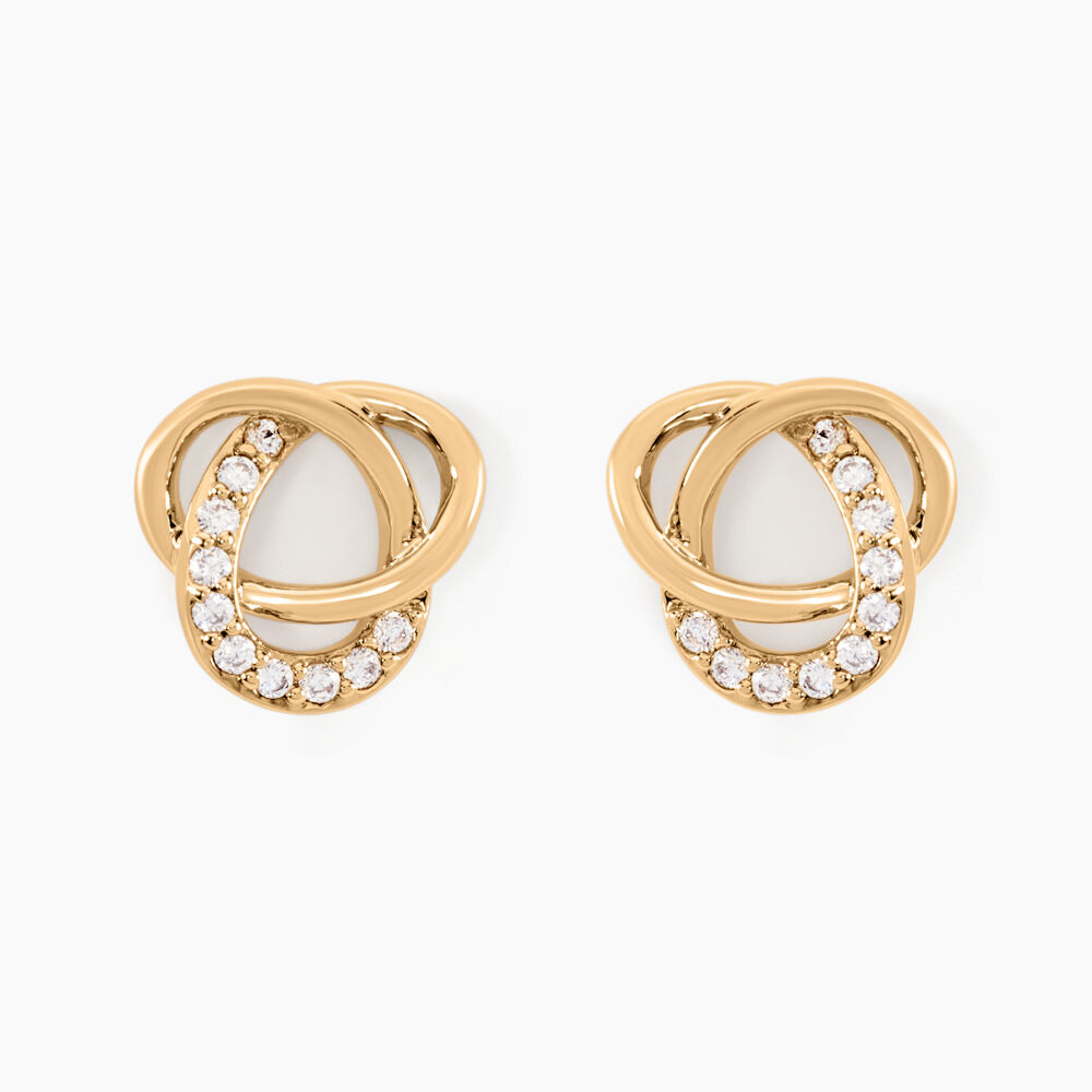 Boucles D'oreilles Puces Henia Plaqué Or Jaune Oxyde De Zirconium - Puces Femme | Marc Orian