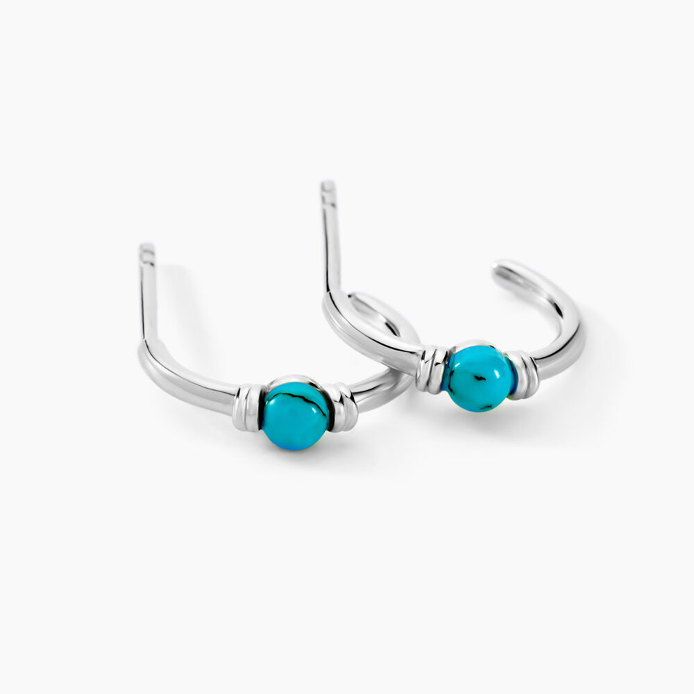 Créoles Ocean Argent Blanc Turquoise - Créoles Femme | Marc Orian