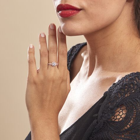 Bague Garine Or Rose Oxyde De Zirconium - Bagues Solitaire Femme | Marc Orian