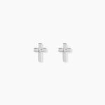 Boucles D'oreilles Puces Laurice Argent Blanc Oxyde De Zirconium - Puces Femme | Marc Orian