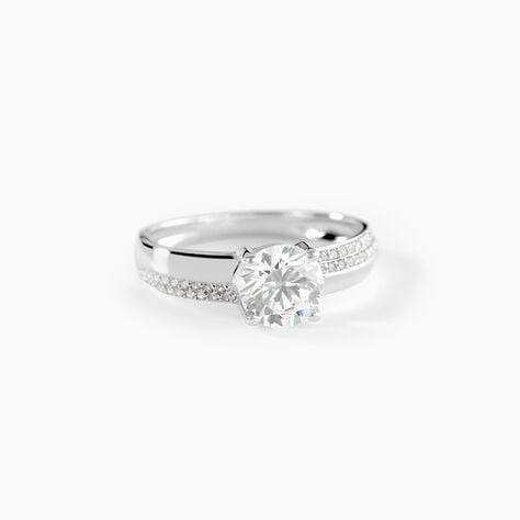 Bague Solitaire Messine Or Blanc Oxyde De Zirconium - Solitaires Femme | Marc Orian