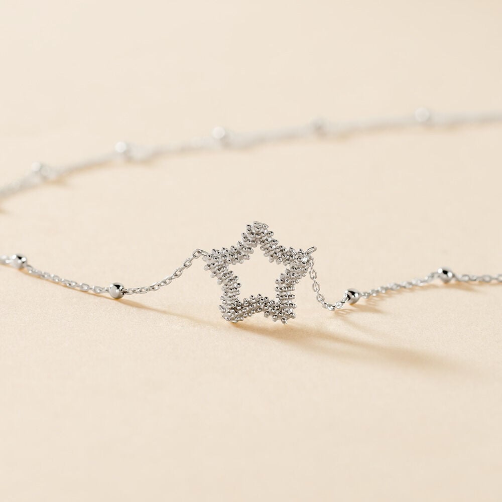 Collier Aella Argent Blanc - Colliers fantaisie Femme | Marc Orian