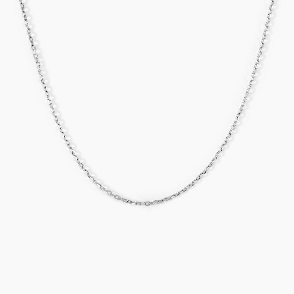 Cha&icirc;ne Igoa Maille For&ccedil;at Diamantee Or Blanc - Chaines Femme | Marc Orian