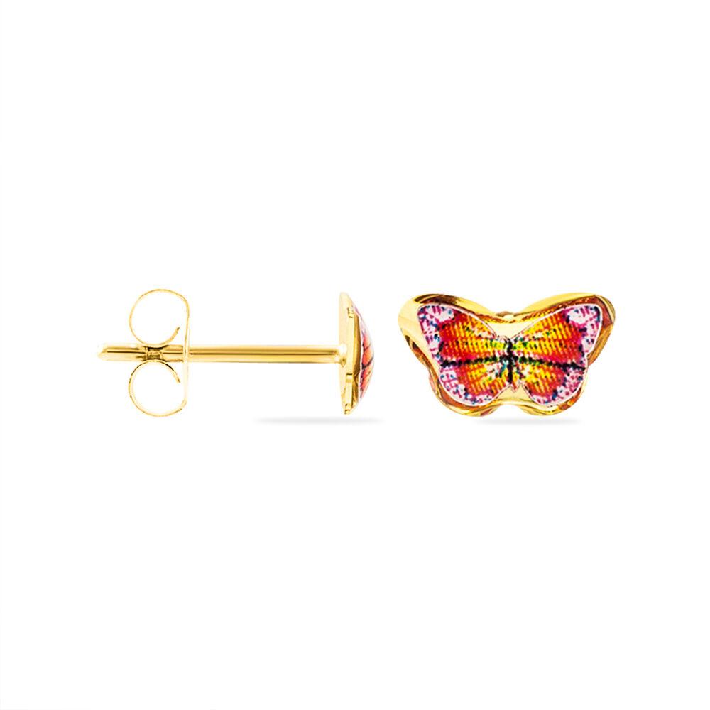 Boucles D'oreilles Puces Sulivia Papillon Or Jaune - Puces Enfant | Marc Orian
