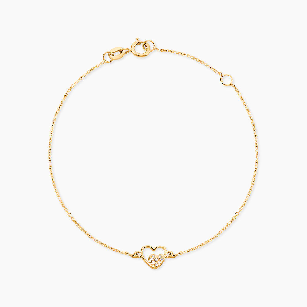 Bracelet Or Jaune Saponaire Oxydes De Zirconium - Bracelets cha&icirc;nes Enfant | Marc Orian