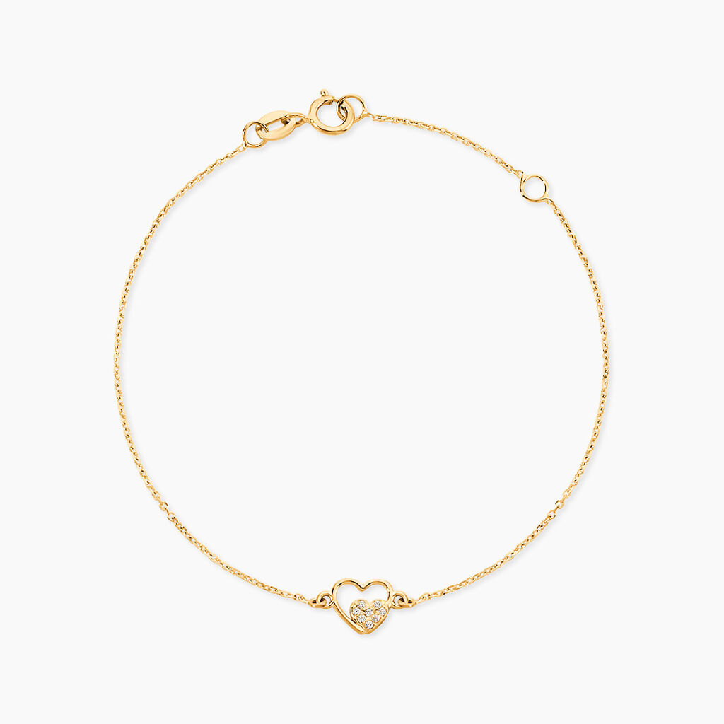 Bracelet Or Jaune Saponaire Oxydes De Zirconium - Bracelets cha&icirc;nes Enfant | Marc Orian