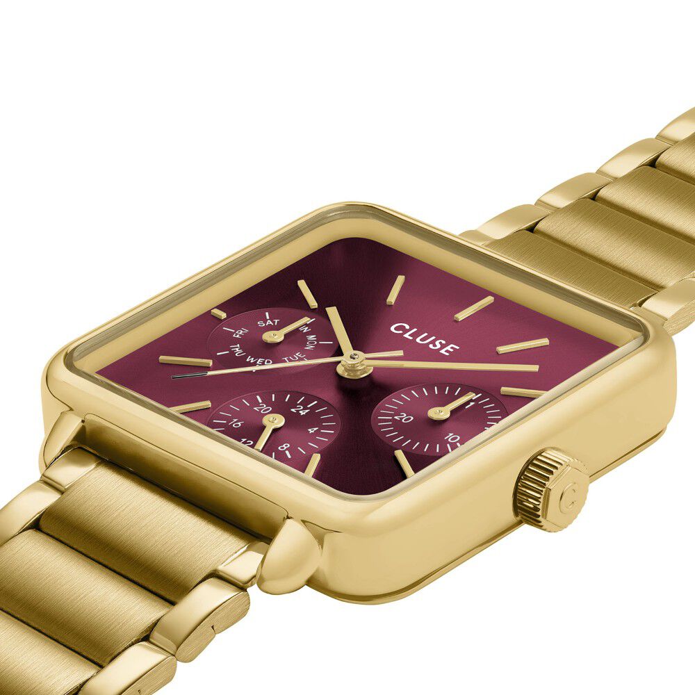 Coffret De Montre Cluse La Tétragone Multifonction Bordeaux - Montres étanches Femme | Marc Orian