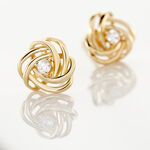 Boucles D'oreilles Puces Iwaki Plaqu&eacute; Or Jaune Oxyde De Zirconium - Puces Femme | Marc Orian