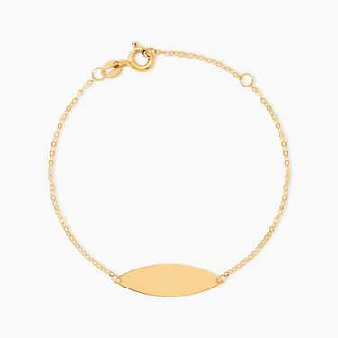 Bracelet Identit&eacute; Gaspardine Maille For&ccedil;at Or Jaune
