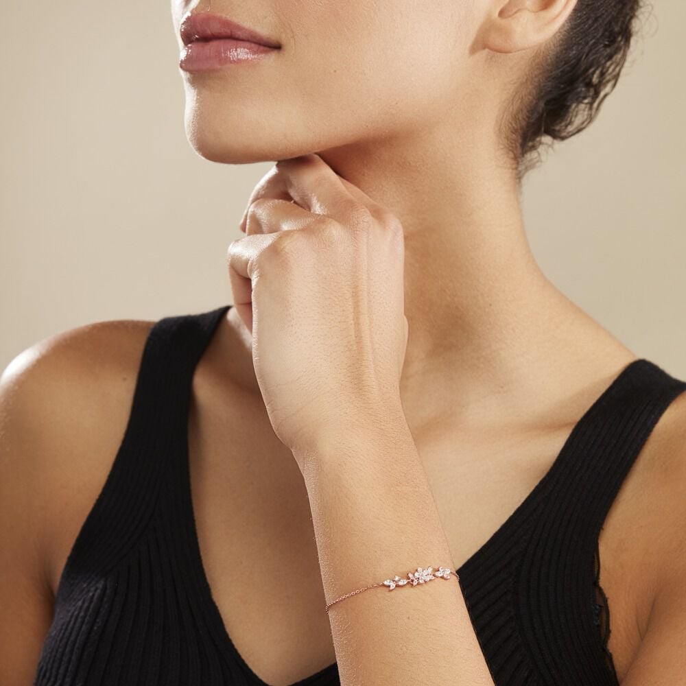 Bracelet Wanda Argent Rose Oxyde De Zirconium - Bracelets chaînes Femme | Marc Orian
