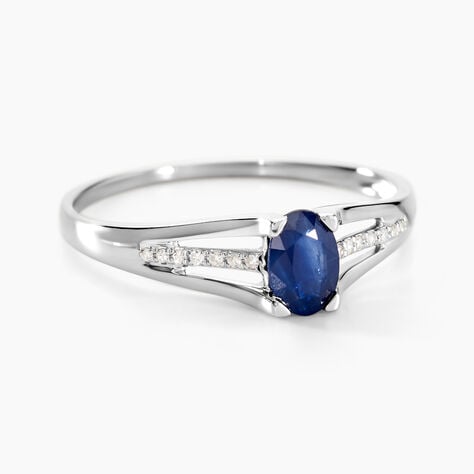 Bague Denise Or Blanc Saphir Et Diamant - Solitaires Femme | Marc Orian