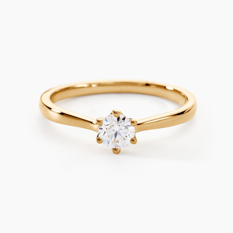Bague Solitaire Athena Or Jaune Diamant - Parures de mariage Femme | Marc Orian
