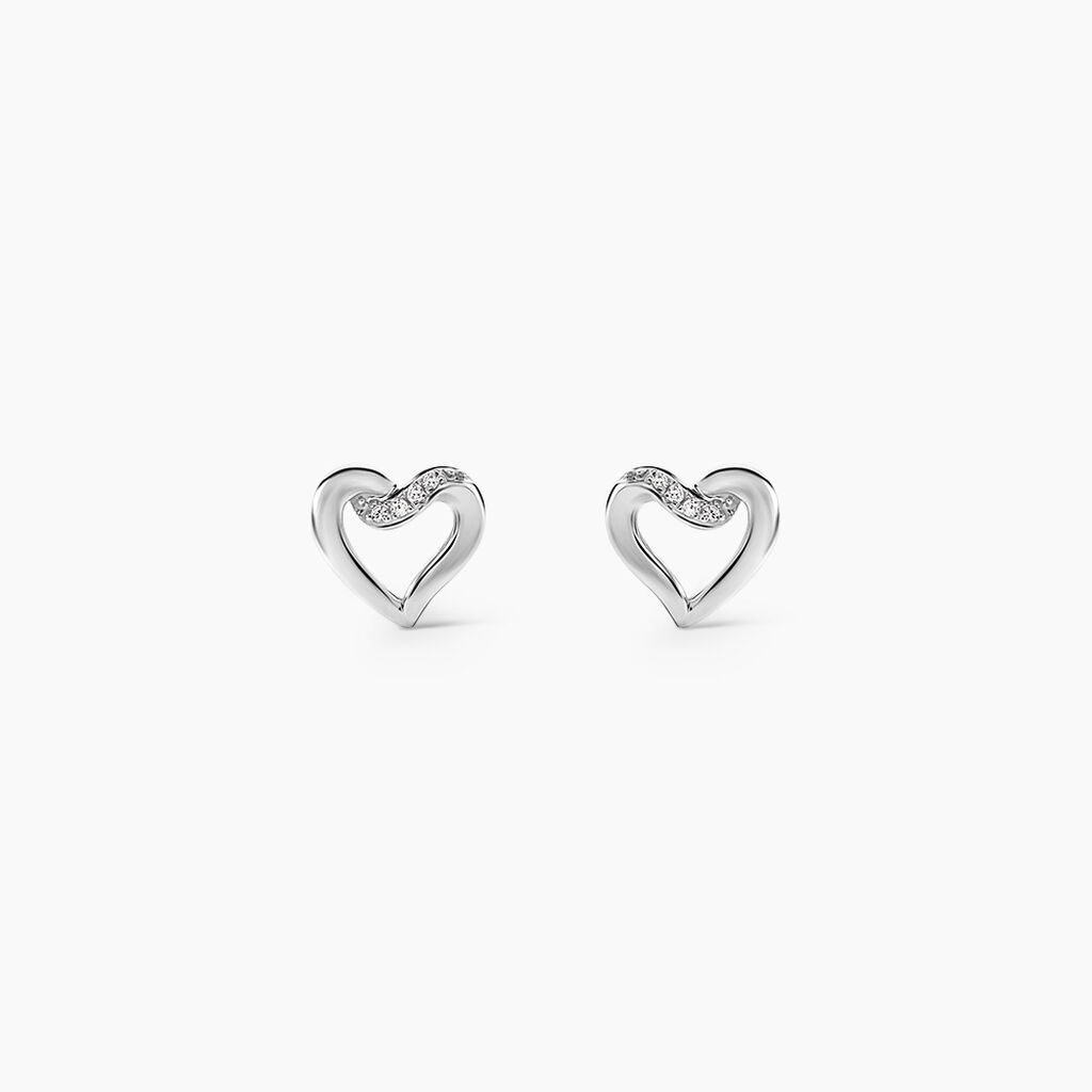 Boucles D'oreilles Puces Kaina Or Blanc Diamant - Puces Femme | Marc Orian