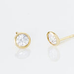 Boucles D'oreilles Puces Elda Serti Clos Or Jaune Oxyde De Zirconium - Puces Femme | Marc Orian