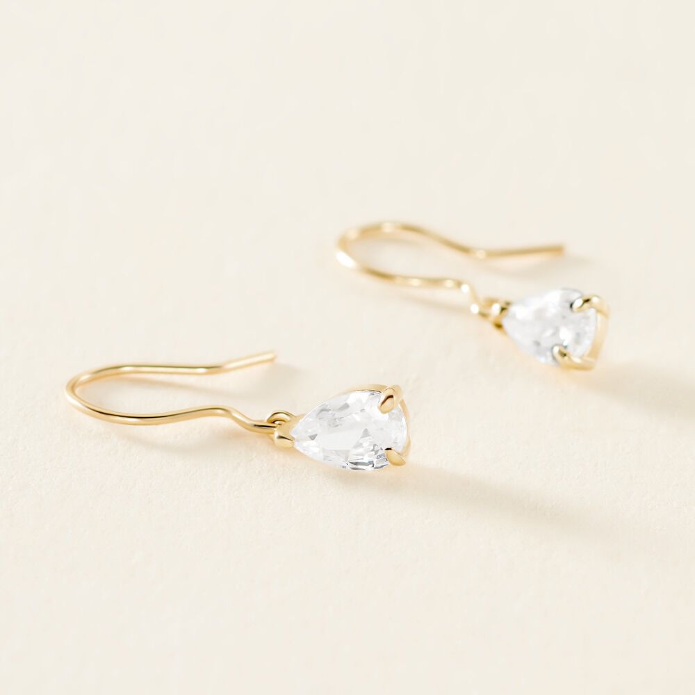 Boucles D'oreilles Puces Kalyne Or Jaune Oxyde De Zirconium - Pendantes Femme | Marc Orian