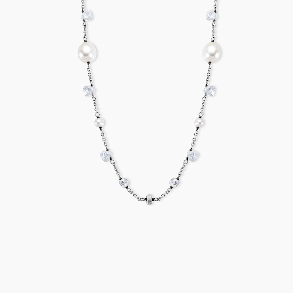 Collier Sautoir Noellyae Argent Blanc Perle De Culture - Colliers avec pierres Femme | Marc Orian