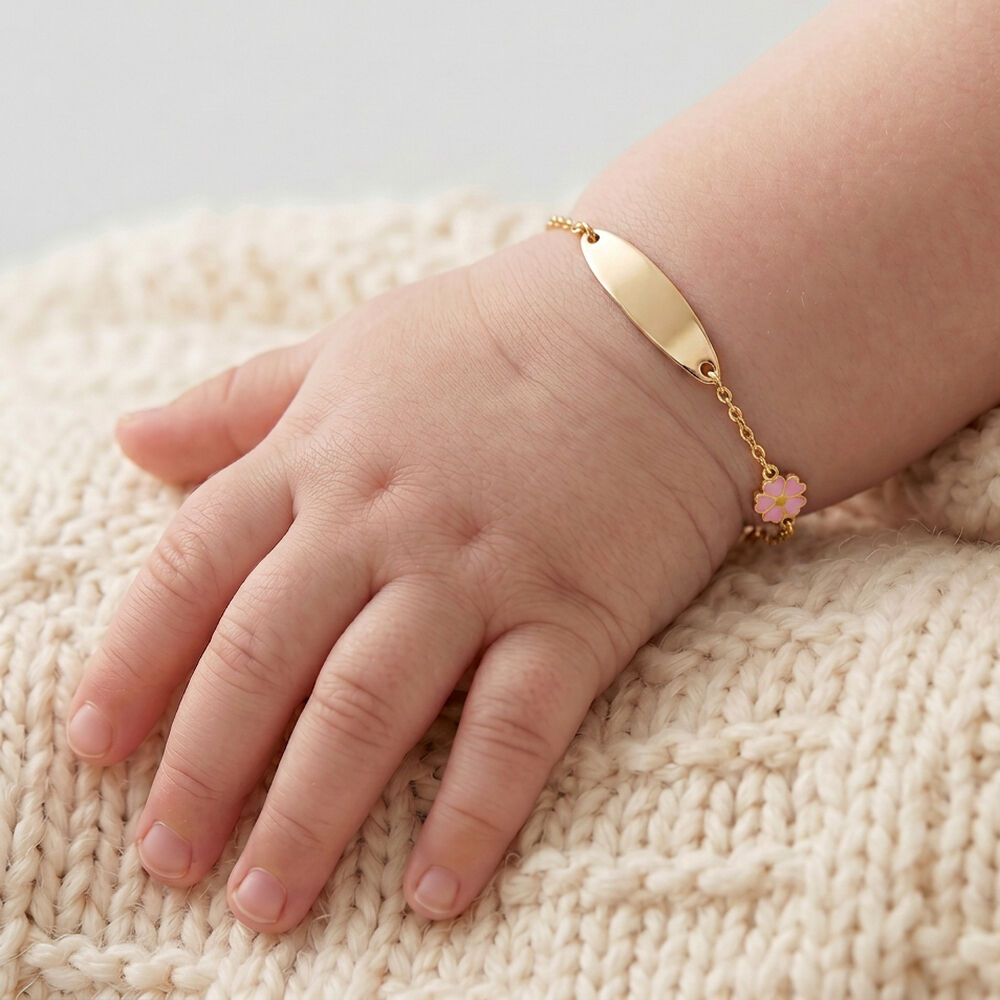 Bracelet Identit&eacute; Gaspardine Maille For&ccedil;at Or Jaune - Gourmettes Enfant | Marc Orian