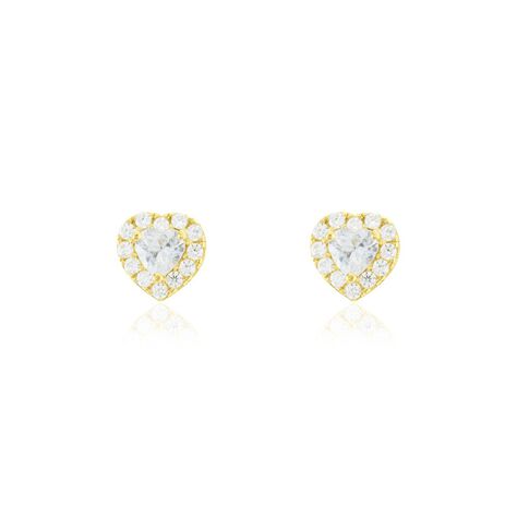 Boucles D'oreilles Puces Or Jaune Festuca Oxydes De Zirconium - Puces Femme | Marc Orian