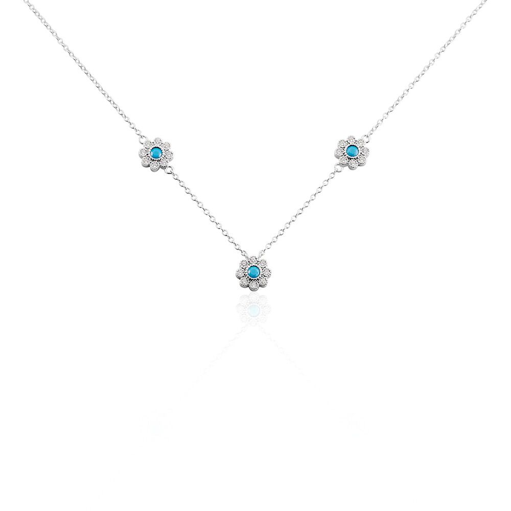 Collier Aurel Argent Blanc Turquoise Oxyde De Zirconium - Colliers avec pierres Femme | Marc Orian