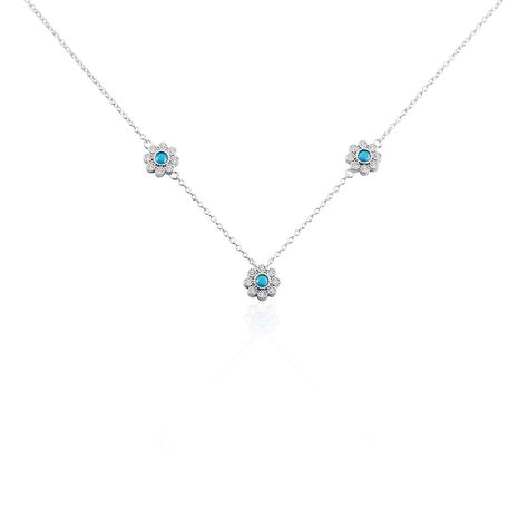 Collier Aurel Argent Blanc Turquoise Oxyde De Zirconium - Colliers avec pierres Femme | Marc Orian