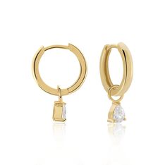 Créoles Plaqué Or Priscilo Pampilles Gouttes Oxydes De Zirconium - Boucles d'oreilles Créoles Femme | Marc Orian