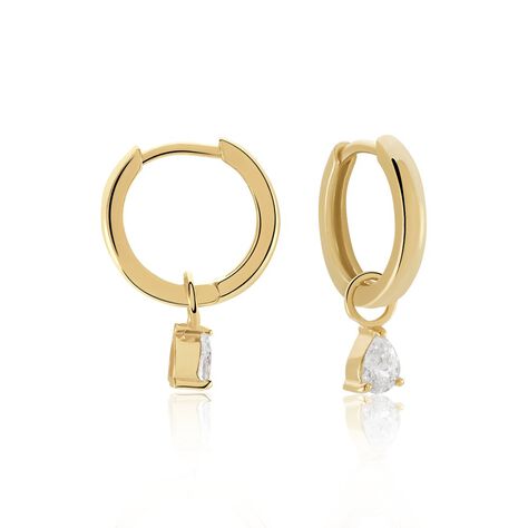 Créoles Plaqué Or Priscilo Pampilles Gouttes Oxydes De Zirconium - Boucles d'oreilles Créoles Femme | Marc Orian