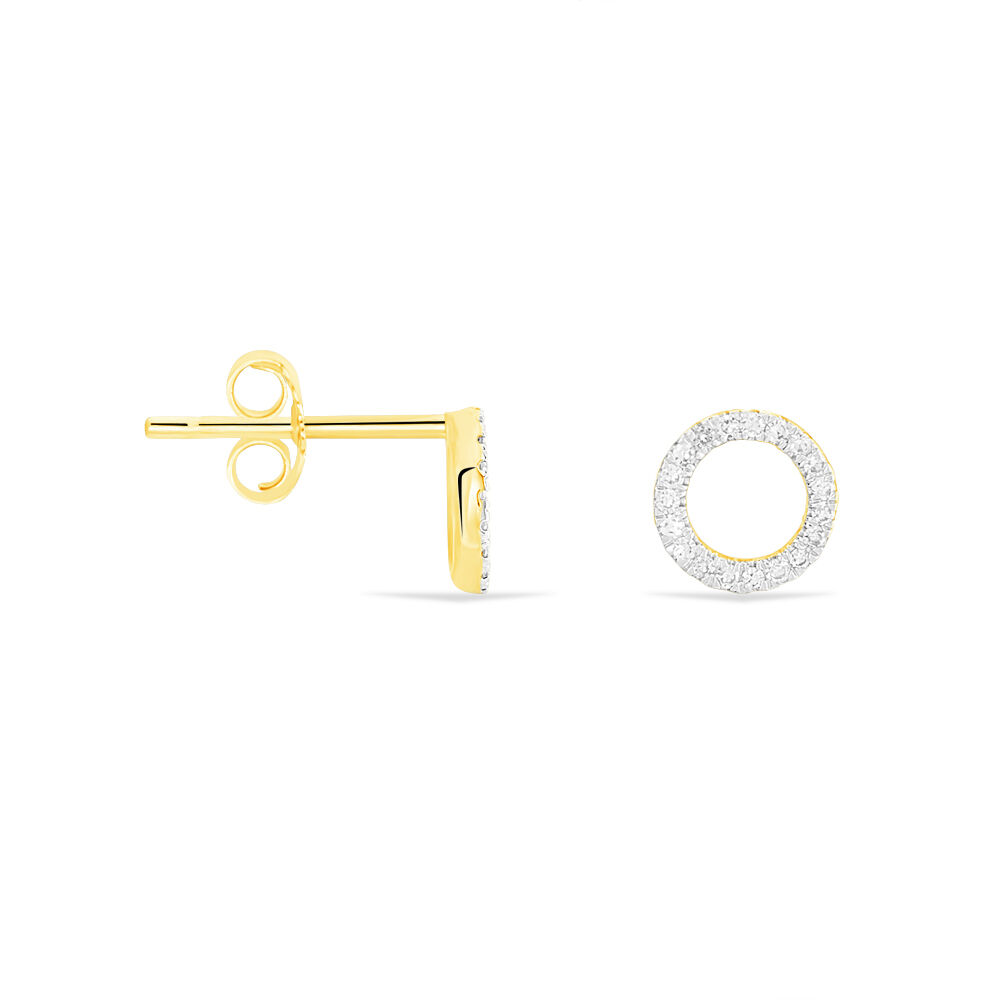 Boucles D'oreilles Puces Maude Or Jaune Diamant - Puces Femme | Marc Orian