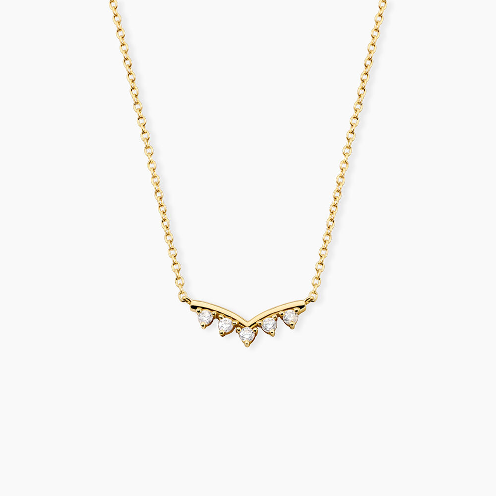 Collier Ombeline Argent Dor&eacute; A L'Or 750/1000 Oxyde De Zirconium - Colliers avec pierres Femme | Marc Orian