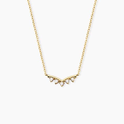 Collier Ombeline Argent Dor&eacute; A L'Or 750/1000 Oxyde De Zirconium - Colliers avec pierres Femme | Marc Orian