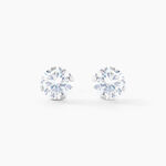Boucles D'oreilles Puces Eddie Or Blanc Oxyde De Zirconium - Puces Femme | Marc Orian