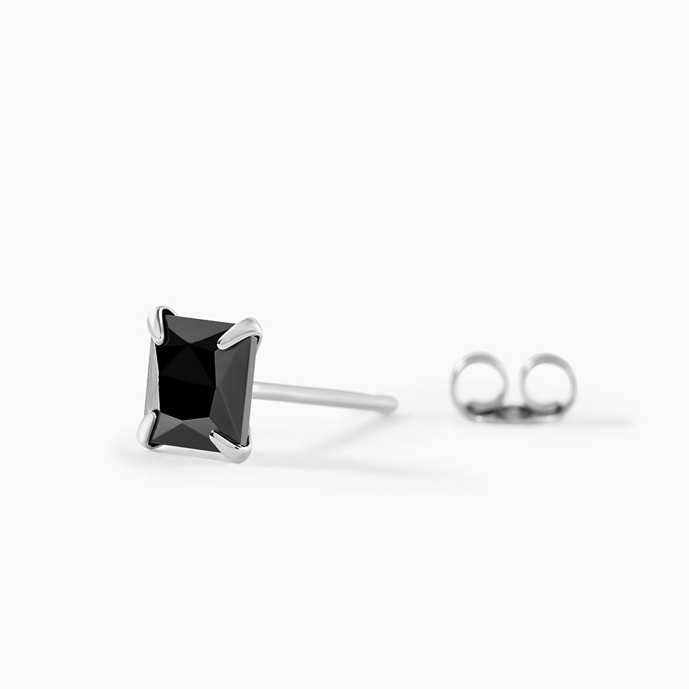 Boucle D'oreille Puce Unitaire Paco Argent Blanc Oxyde De Zirconium - Puces Homme | Marc Orian