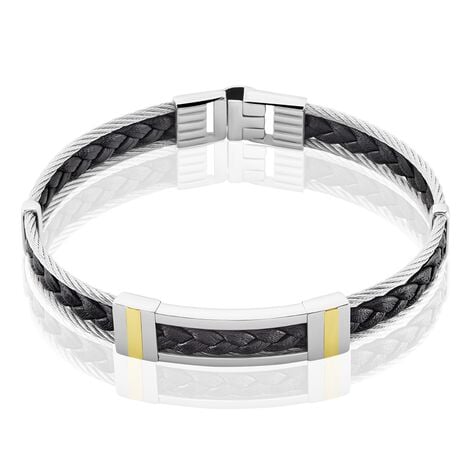 Bracelet Aichatou Or Acier Blanc - Bracelets cuir Homme | Marc Orian