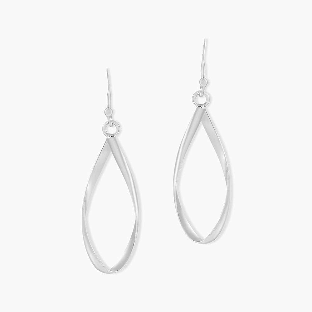 Boucles D'oreilles Pendantes Twisty Argent Blanc - Pendantes Femme | Marc Orian